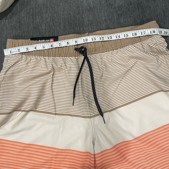 Quiksilver Tan, Orange, and Coral Men’s Swim Shorts- Size XL (New With Tags) - Picture 8 of 9